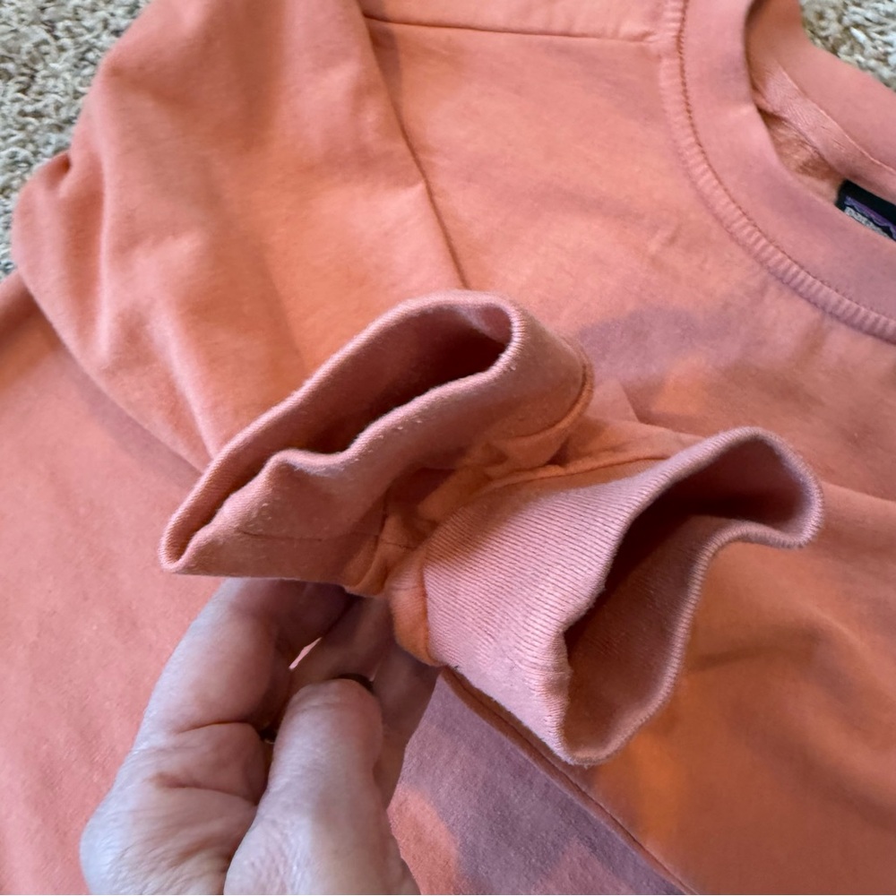 Patagonia Crewneck Sweatshirt Girls M Coral Orange Organic Cotton Pullover - Picture 4 of 11